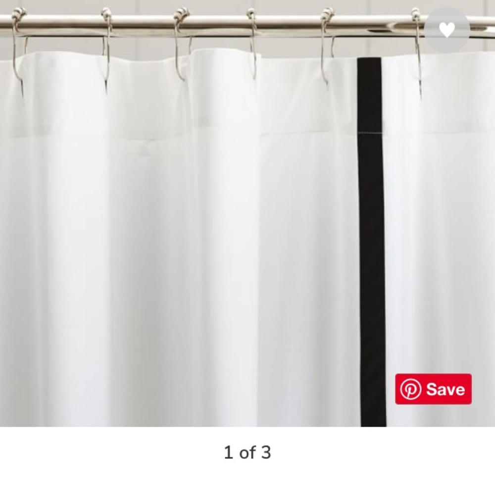 Morgan Organic Shower Curtain Black & White